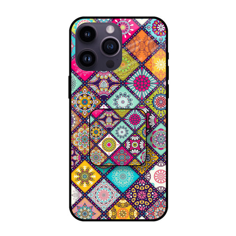 Colorful Mandala Glass case with Square Phone Grip Combo Cases & Covers Online