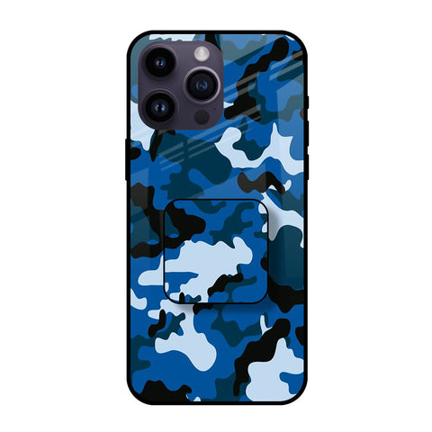 Army Blue Glass case with Square Phone Grip Combo Cases & Covers Online