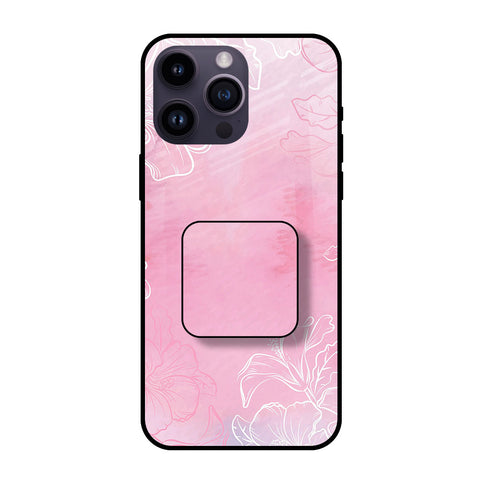 Pink Floral Glass case with Square Phone Grip Combo Cases & Covers Online