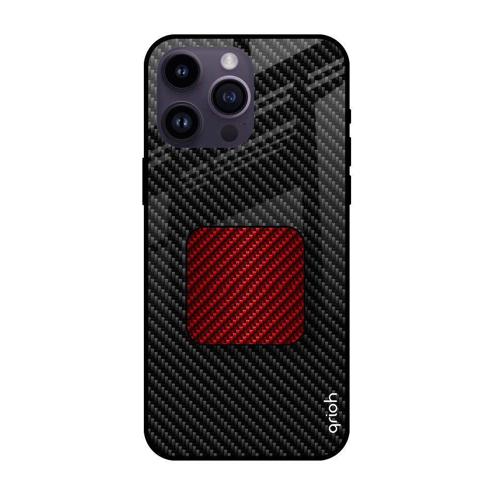 Carbon Fibre Texture Glass case with Square Phone Grip Combo Cases & Covers Online