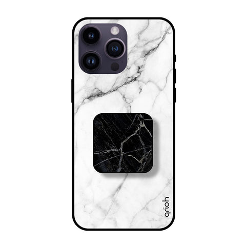 B&W Marble Glass case with Square Phone Grip Combo Cases & Covers Online