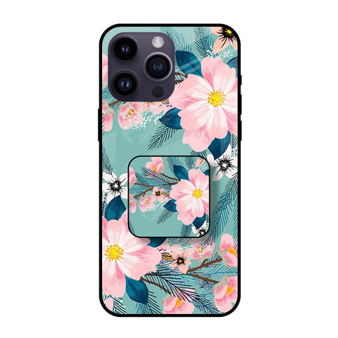 Graceful Floral Glass case with Square Phone Grip Combo Cases & Covers Online