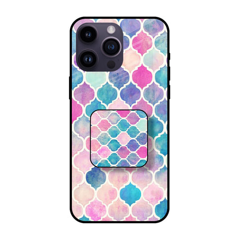 Pastel Colorful Glass case with Square Phone Grip Combo Cases & Covers Online