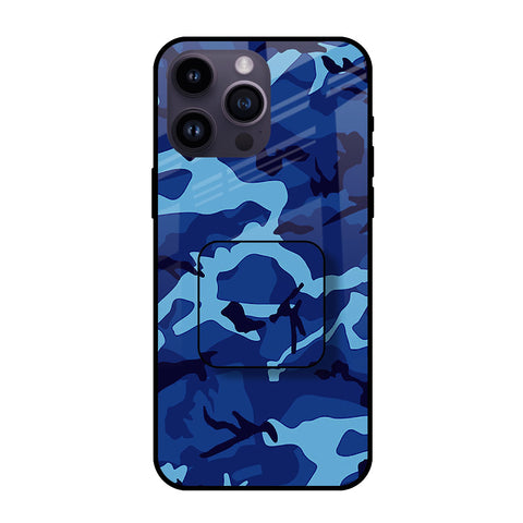 Dark Army Blue Glass case with Square Phone Grip Combo Cases & Covers Online