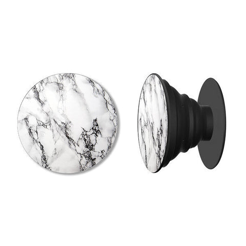 Marble in White Phone Grip with Mount