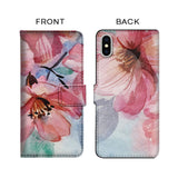 Painting Floral Print Flip Cover for iPhone