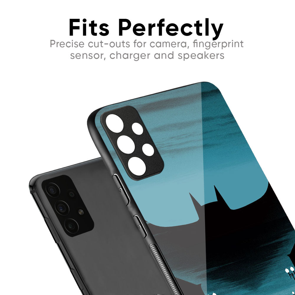 Cyan Bat Glass Case for Redmi Note 9