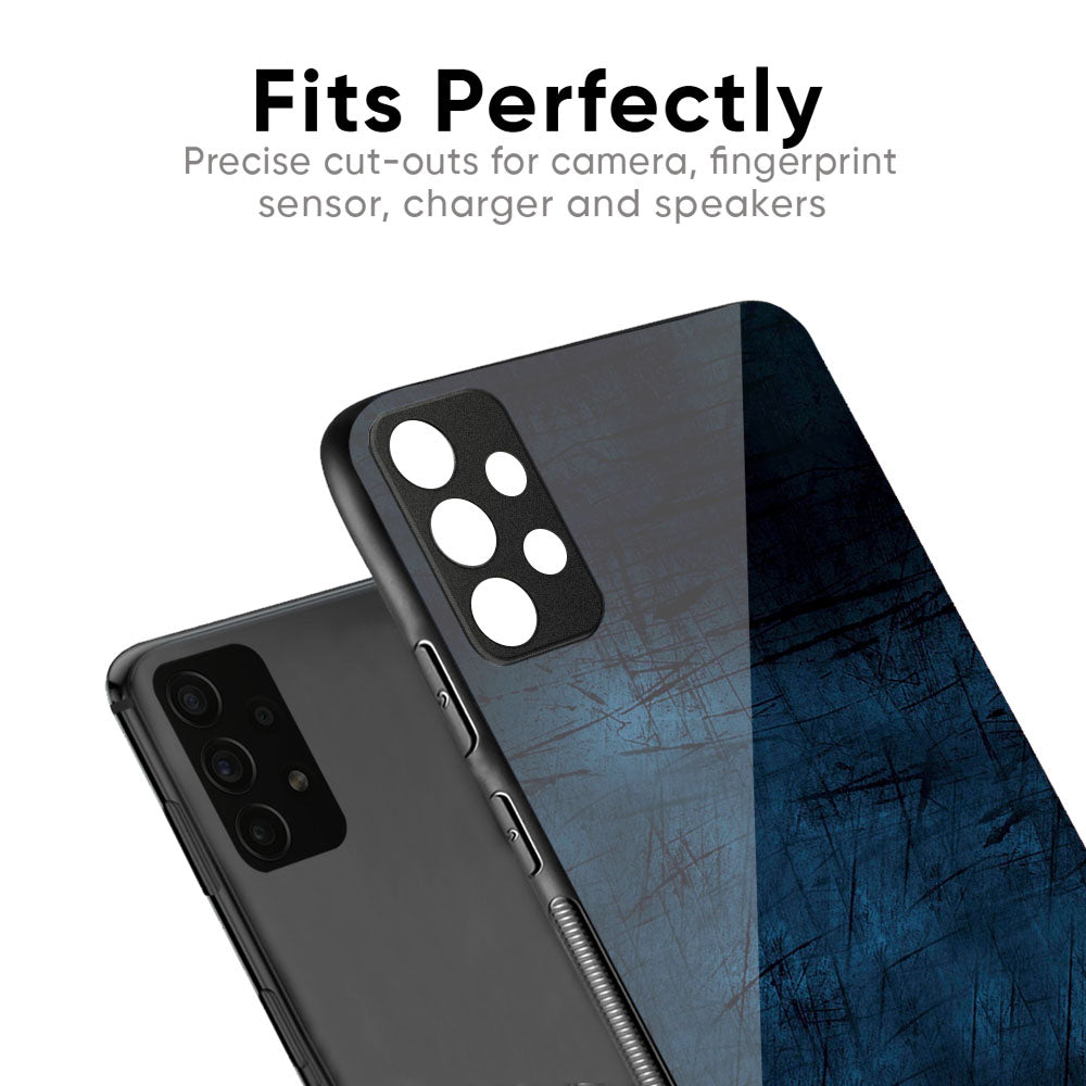 Dark Blue Grunge Glass Case for Vivo X50 Pro
