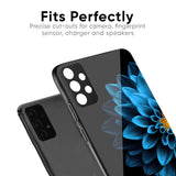 Half Blue Flower Glass Case for Redmi Note 9