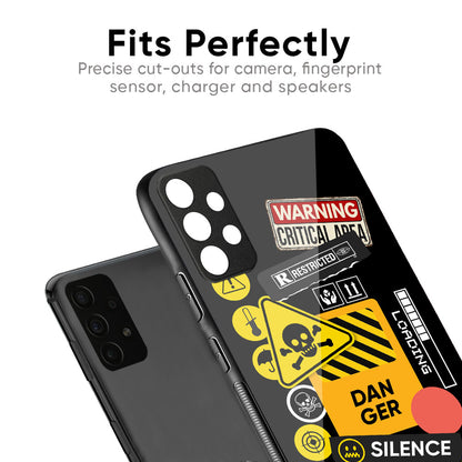 Danger Signs Glass Case for Samsung A21s