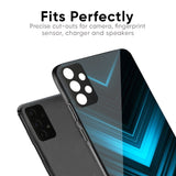 Vertical Blue Arrow Glass Case For Oppo A96
