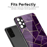 Geometric Purple Glass Case For Oppo F19 Pro Plus