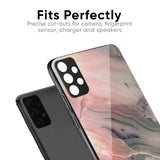 Pink And Grey Marble Glass Case For Redmi A1 Plus