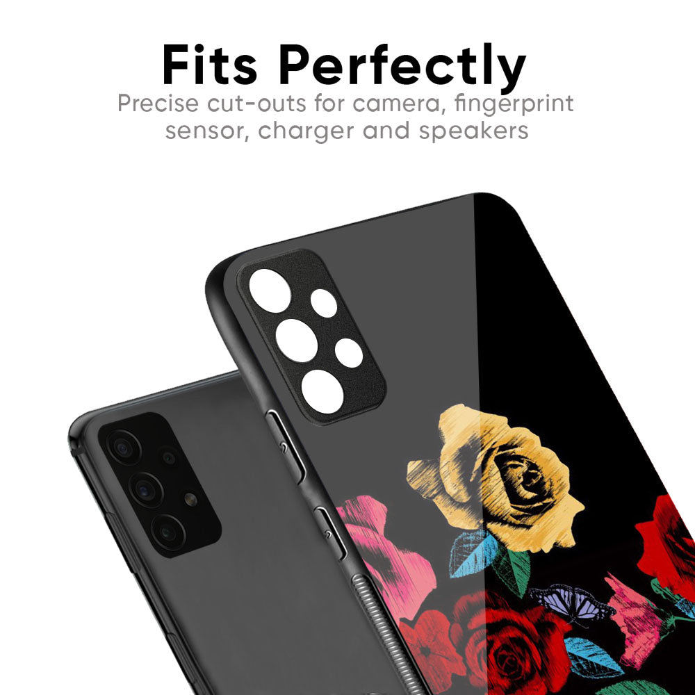 Floral Decorative Glass Case For Vivo X50 Pro