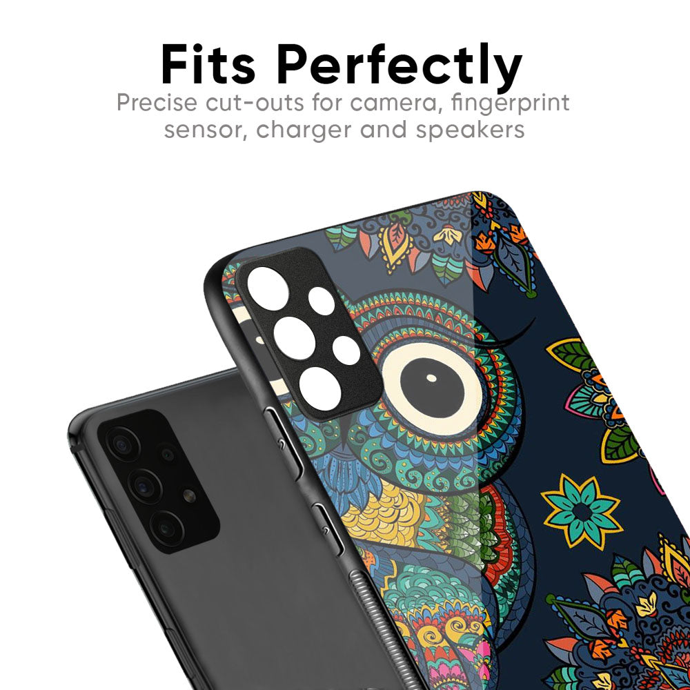 Owl Art Glass Case for Vivo X50 Pro
