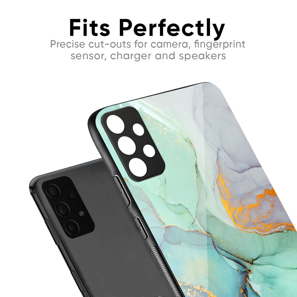 Green Marble Glass Case for Vivo X50 Pro