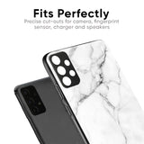 Modern White Marble Glass Case for Redmi Note 12 5G