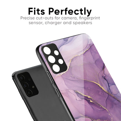 Purple Gold Marble Glass Case for Redmi Note 12 5G