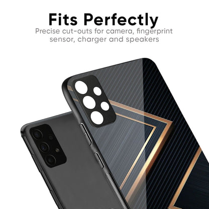 Sleek Golden & Navy Glass Case for Redmi Note 12 5G