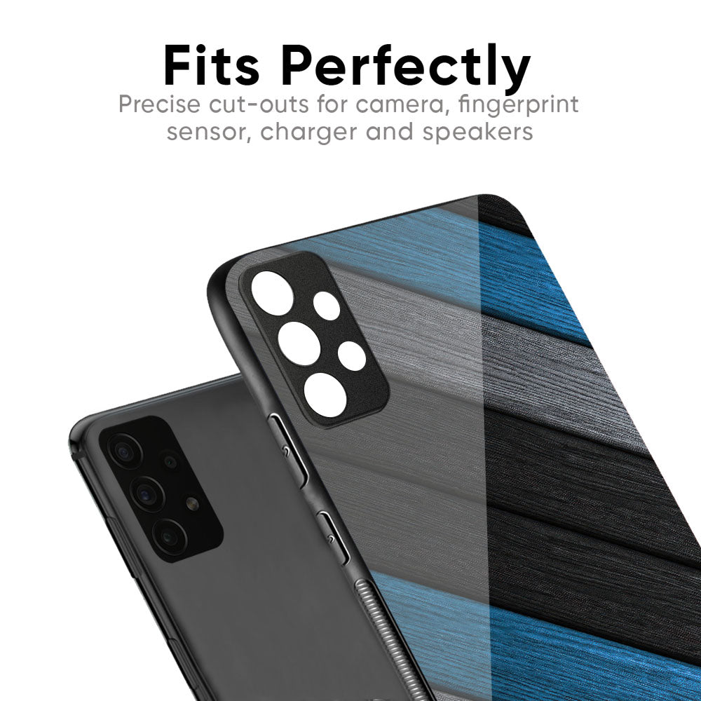 Multicolor Wooden Effect Glass Case for Samsung Galaxy M52 5G