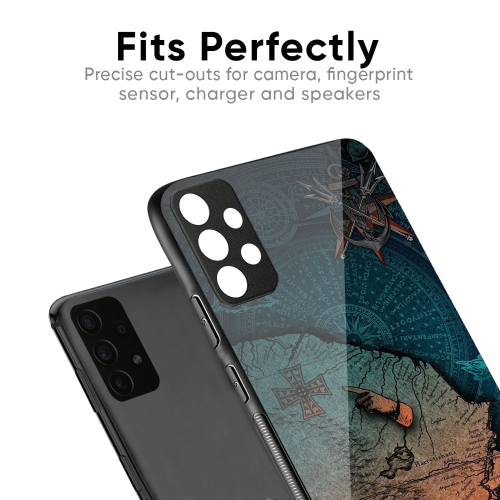 Geographical Map Glass Case for Vivo X100 5G