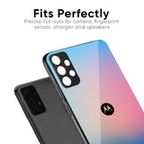 Blue & Pink Ombre Glass case for Motorola Edge 40