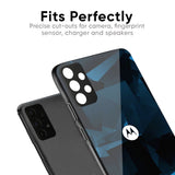 Polygonal Blue Box Glass Case For Motorola Edge 30 Ultra