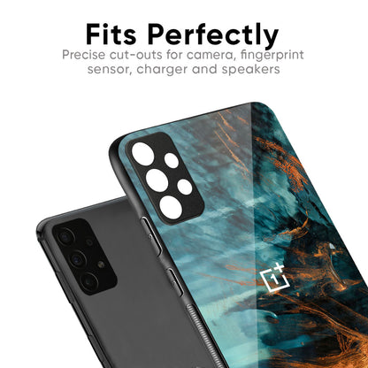 Golden Splash Glass Case for OnePlus 11R 5G