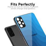 Blue Wave Abstract Glass Case for Oppo A76