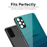 Green Triangle Pattern Glass Case for Oppo F19s