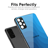 Blue Wave Abstract Glass Case for Realme C21Y