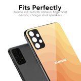 Orange Curve Pattern Glass Case for Samsung Galaxy A22 5G