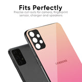 Pastel Pink Gradient Glass Case For Samsung A21s