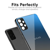 Blue Grey Ombre Glass Case for Vivo Y15s