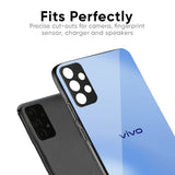 Vibrant Blue Texture Glass Case for Vivo V23 5G