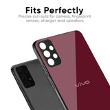 Classic Burgundy Glass Case for Vivo Y15s