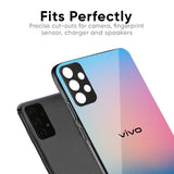 Blue & Pink Ombre Glass case for Vivo V21e