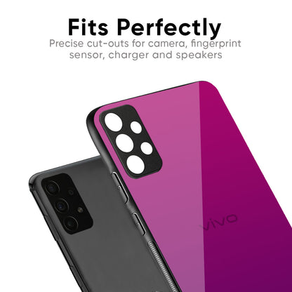Magenta Gradient Glass Case For Vivo X50 Pro