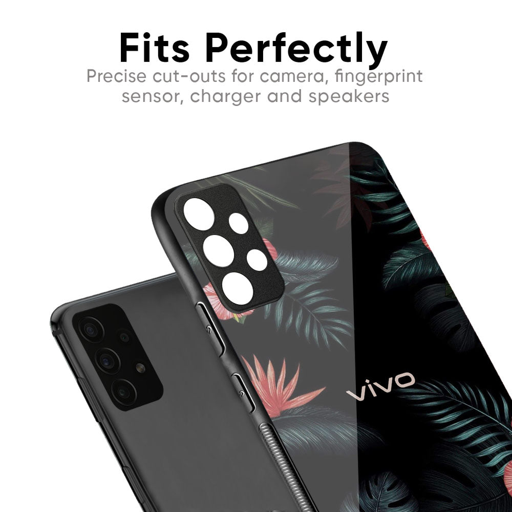 Tropical Art Flower Glass Case for Vivo X50 Pro