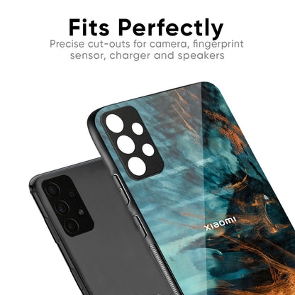 Golden Splash Glass Case for Redmi Note 12 5G