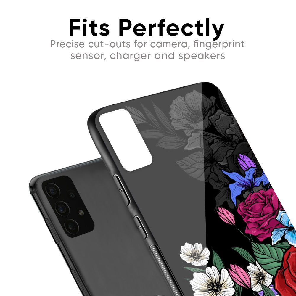 Rose Flower Bunch Art Glass Case for Vivo V15 Pro