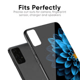 Half Blue Flower Glass Case for OnePlus 8 Pro