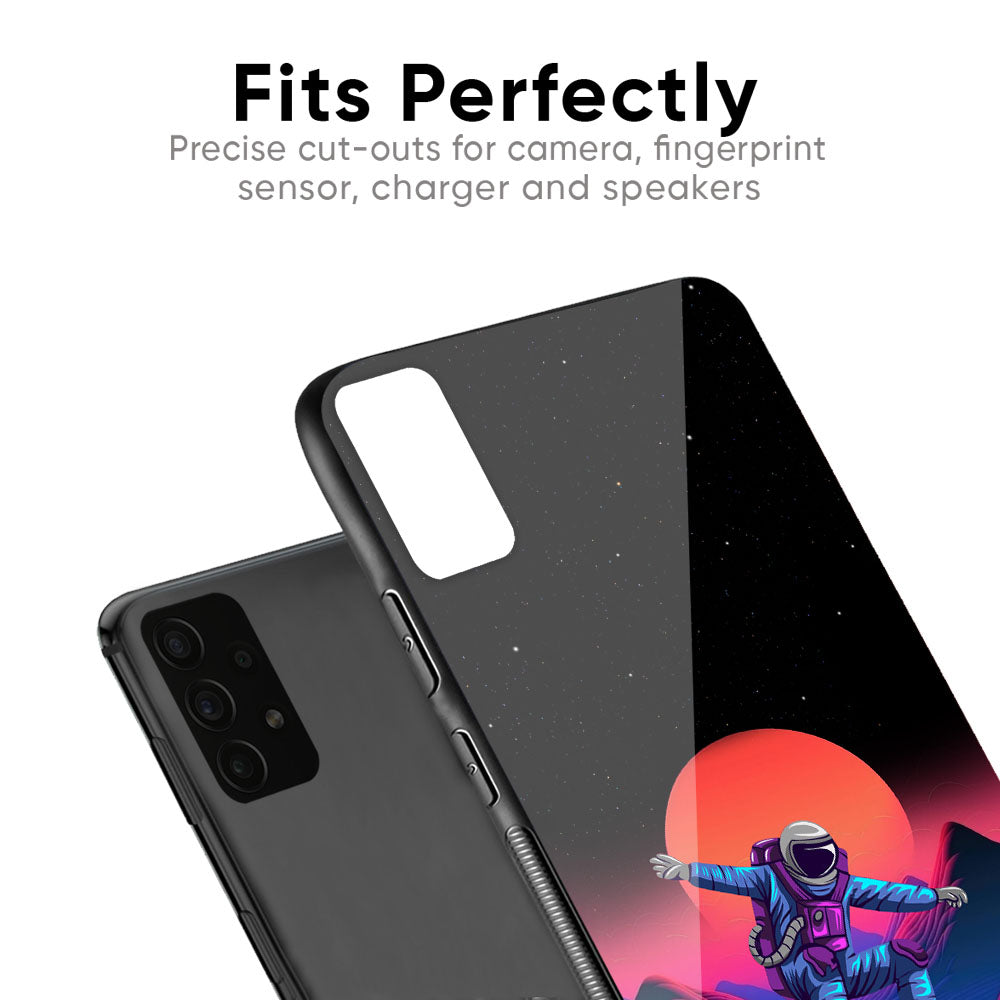 Retro Astronaut Glass Case for Samsung Galaxy F41