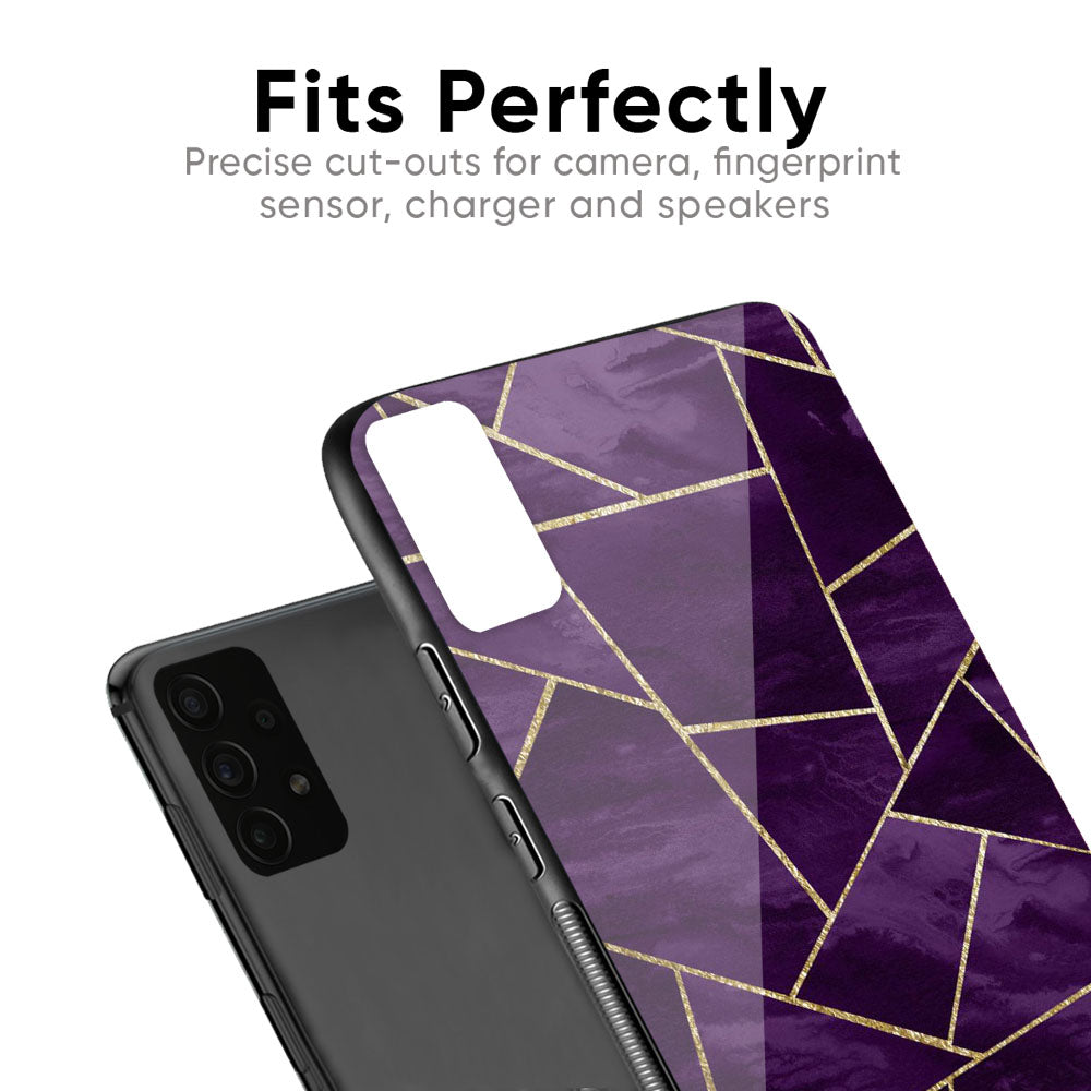 Geometric Purple Glass Case For Samsung Galaxy F41