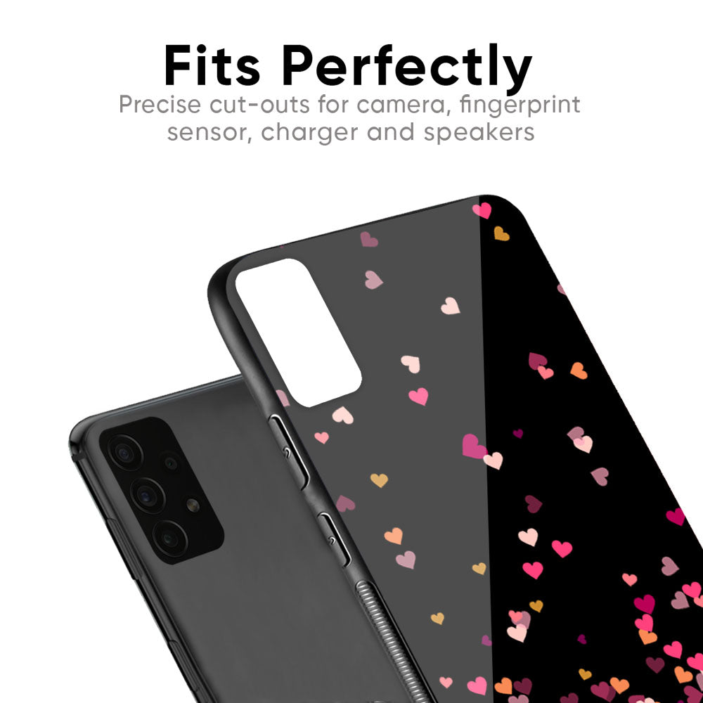 Heart Rain Fall Glass Case For Samsung Galaxy F41