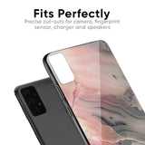 Pink And Grey Marble Glass Case For Samsung Galaxy M40