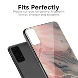 Pink And Grey Marble Glass Case For OnePlus 6T