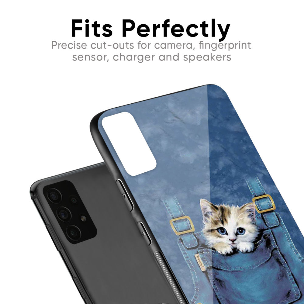 Kitty In Pocket Glass Case For Samsung Galaxy F41