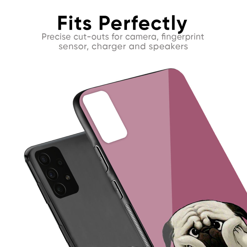 Funny Pug Face Glass Case For Samsung Galaxy F41