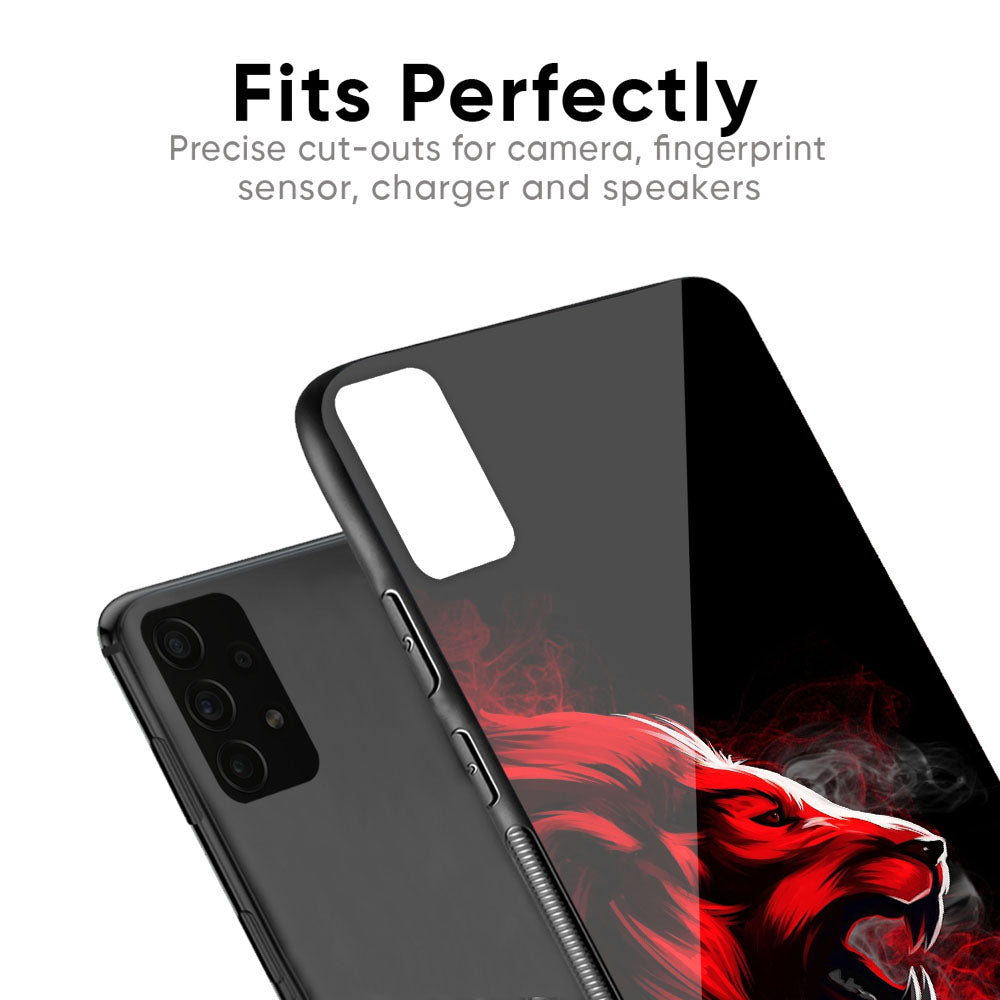 Red Angry Lion Glass Case for Samsung Galaxy F41
